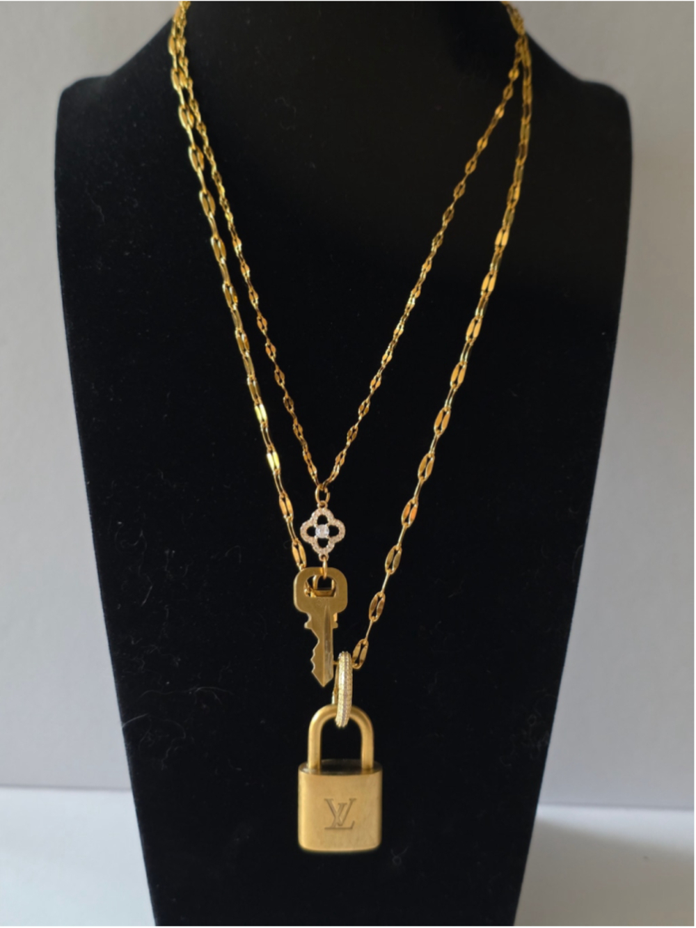 Authentic Louis Vuitton Lock & Key #311 Custom Layered Necklace